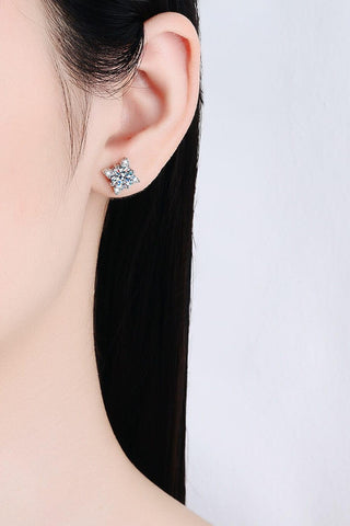 Four Leaf Clover 2 Carat Moissanite Stud Earrings - Crazy Daisy Boutique