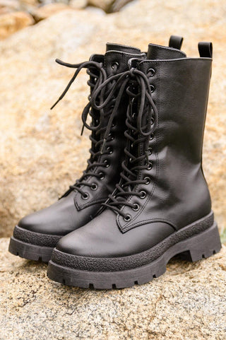Fresh Feels Combat Boots In Black - Crazy Daisy Boutique