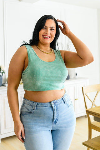 Get On My Level Cropped Cami in Mint - Crazy Daisy Boutique