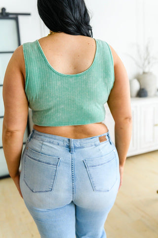 Get On My Level Cropped Cami in Mint - Crazy Daisy Boutique