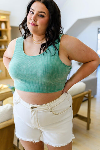 Get On My Level Cropped Cami in Mint - Crazy Daisy Boutique