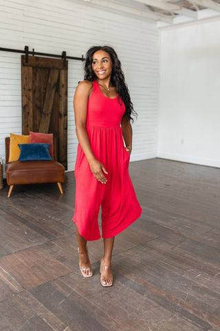 Good Idea Jumpsuit in Red - Crazy Daisy Boutique