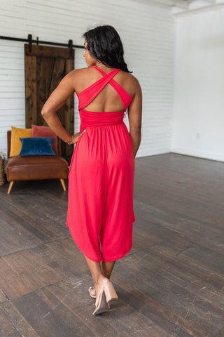 Good Idea Jumpsuit in Red - Crazy Daisy Boutique