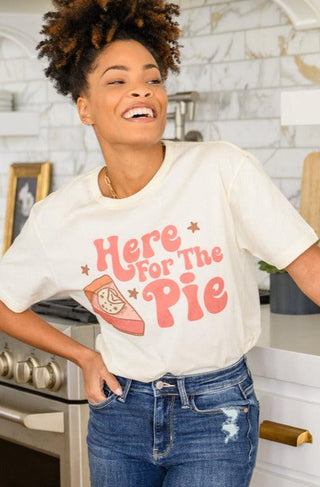 Here For The Pie Graphic T-Shirt In Cream - Crazy Daisy Boutique