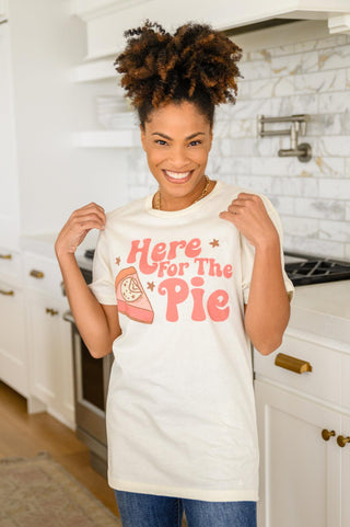 Here For The Pie Graphic T-Shirt In Cream - Crazy Daisy Boutique