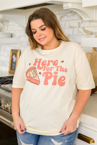 Here For The Pie Graphic T-Shirt In Cream - Crazy Daisy Boutique