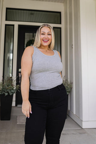 Just One More Ribbed Tank in Heather Grey - Crazy Daisy Boutique