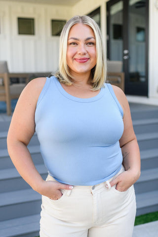 Just One More Ribbed Tank in Light Blue - Crazy Daisy Boutique