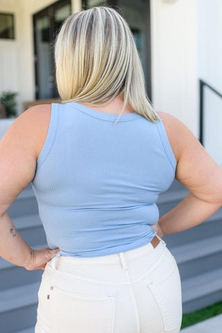 Just One More Ribbed Tank in Light Blue - Crazy Daisy Boutique