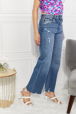 Kancan Full Size Melanie Crop Wide Leg Jeans - Crazy Daisy Boutique