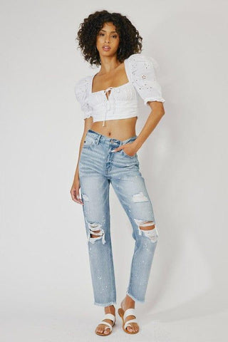 KanCan High Rise Slim Straight Jeans - Crazy Daisy Boutique
