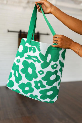 Lazy Daisy Knit Bag in Green - Crazy Daisy Boutique