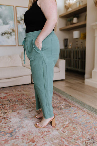 Love Me Dearly High Waisted Pants in Jade - Crazy Daisy Boutique