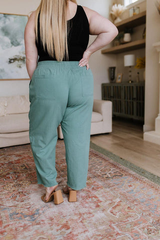 Love Me Dearly High Waisted Pants in Jade - Crazy Daisy Boutique