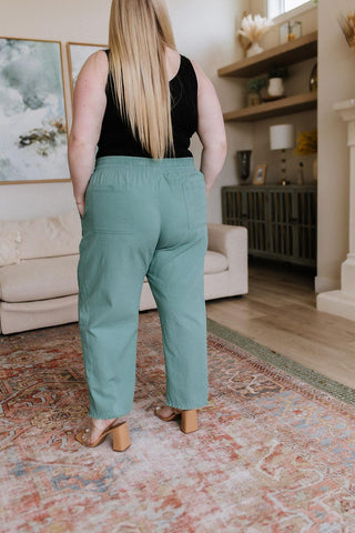 Love Me Dearly High Waisted Pants in Jade - Crazy Daisy Boutique