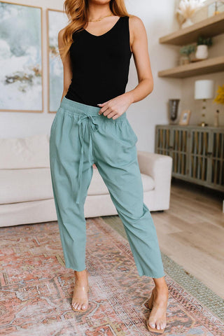 Love Me Dearly High Waisted Pants in Jade - Crazy Daisy Boutique