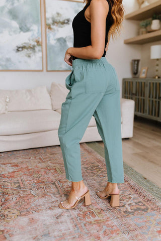 Love Me Dearly High Waisted Pants in Jade - Crazy Daisy Boutique