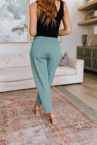 Love Me Dearly High Waisted Pants in Jade - Crazy Daisy Boutique