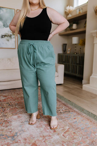 Love Me Dearly High Waisted Pants in Jade - Crazy Daisy Boutique