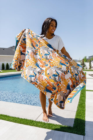 Luxury Beach Towel in Bird Of Paradise - Crazy Daisy Boutique