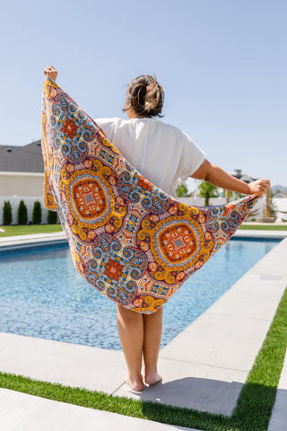 Luxury Beach Towel in Boho Medallions - Crazy Daisy Boutique