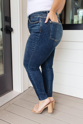 Lydia Mid Rise Vintage Raw Hem Skinny Jeans - Crazy Daisy Boutique