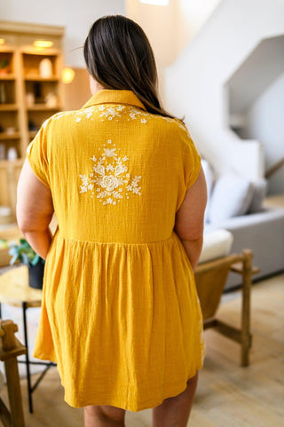 Marigold Embroidered Dress - Crazy Daisy Boutique