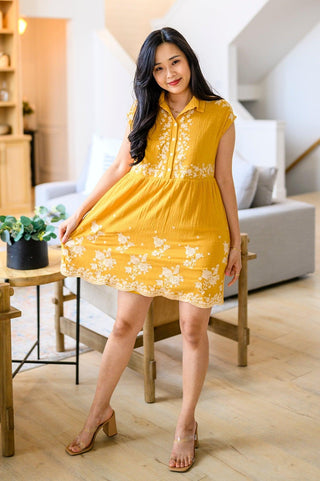 Marigold Embroidered Dress - Crazy Daisy Boutique