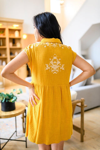 Marigold Embroidered Dress - Crazy Daisy Boutique