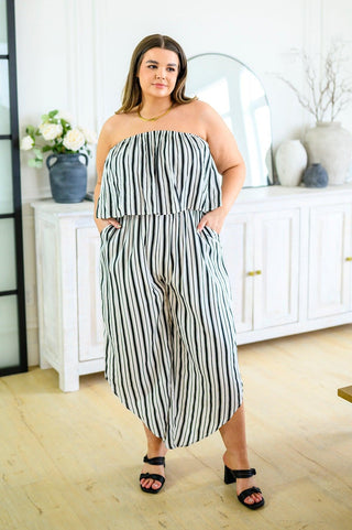 Modern Stripes Sleeveless Jumpsuit - Crazy Daisy Boutique