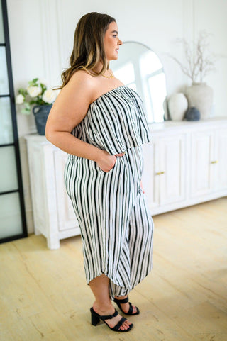 Modern Stripes Sleeveless Jumpsuit - Crazy Daisy Boutique