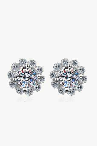 Moissanite Floral-Shaped Stud Earrings - Crazy Daisy Boutique