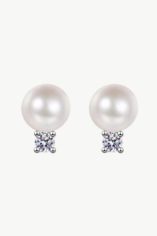 Moissanite Pearl Stud Earrings - Crazy Daisy Boutique