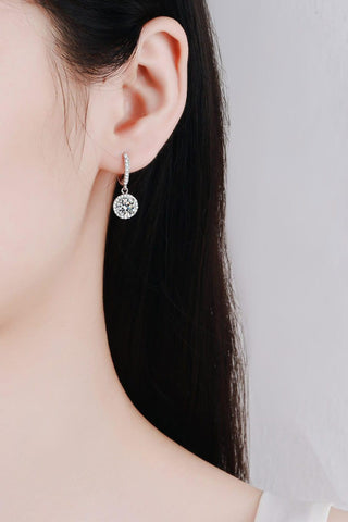 Moissanite Round-Shaped Drop Earrings - Crazy Daisy Boutique