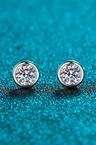 Moissanite Round-Shaped Stud Earrings - Crazy Daisy Boutique
