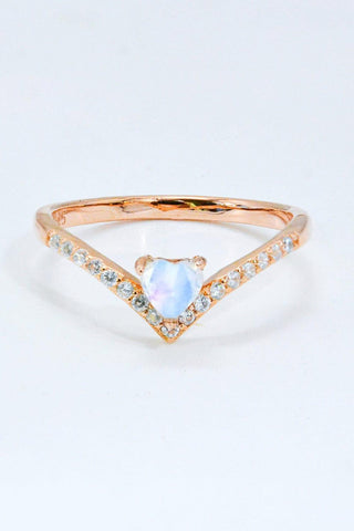 Moonstone Heart-Shaped Ring - Crazy Daisy Boutique