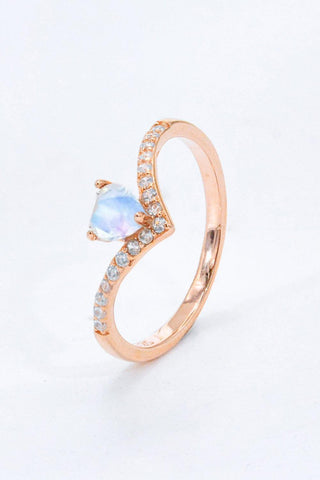 Moonstone Heart-Shaped Ring - Crazy Daisy Boutique