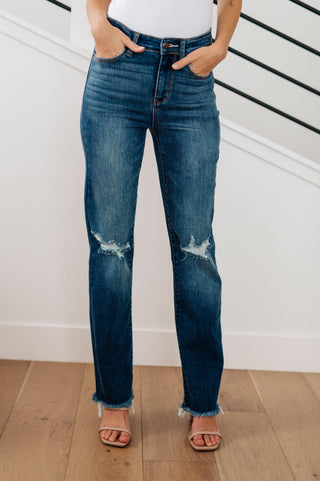 Morgan High Rise Distressed Straight Jeans - Crazy Daisy Boutique