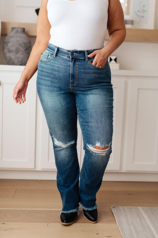 Morgan High Rise Distressed Straight Jeans - Crazy Daisy Boutique