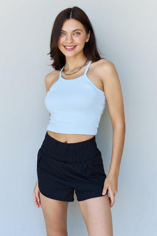Ninexis Everyday Staple Soft Modal Short Strap Ribbed Tank Top in Blue - Crazy Daisy Boutique