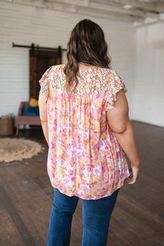 Not So Serious Floral Blouse in Pink - Crazy Daisy Boutique