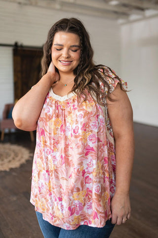 Not So Serious Floral Blouse in Pink - Crazy Daisy Boutique