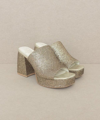 OASIS SOCIETY Crystal - Sparkling Platform Slide - Crazy Daisy Boutique