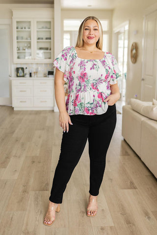 Oh So Simple Floral Blouse - Crazy Daisy Boutique