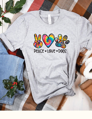 Peace🖤Love🖤Dogs Graphic T-Shirt - Crazy Daisy Boutique