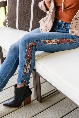 Rio Western Print Relaxed Jeans - Crazy Daisy Boutique