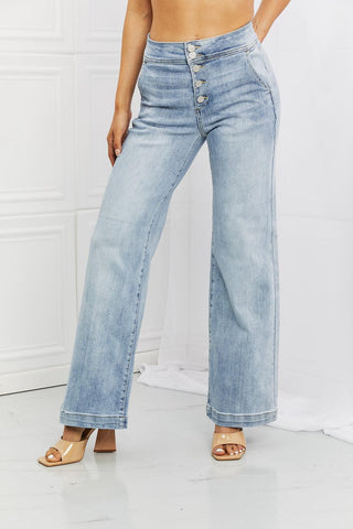 RISEN Full Size Luisa Wide Flare Jeans - Crazy Daisy Boutique