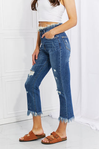 RISEN Full Size Undone Chic Straight Leg Jeans - Crazy Daisy Boutique
