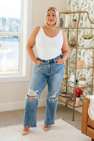 Rose High Rise 90's Straight Jeans in Light Wash - Crazy Daisy Boutique