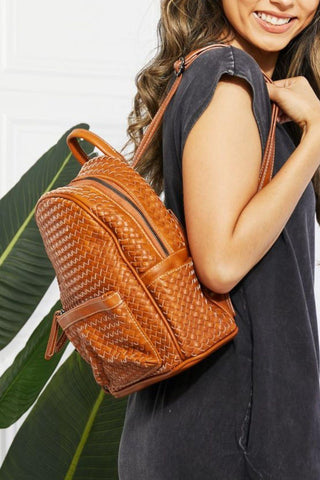 SHOMICO Certainly Chic Faux Leather Woven Backpack - Crazy Daisy Boutique